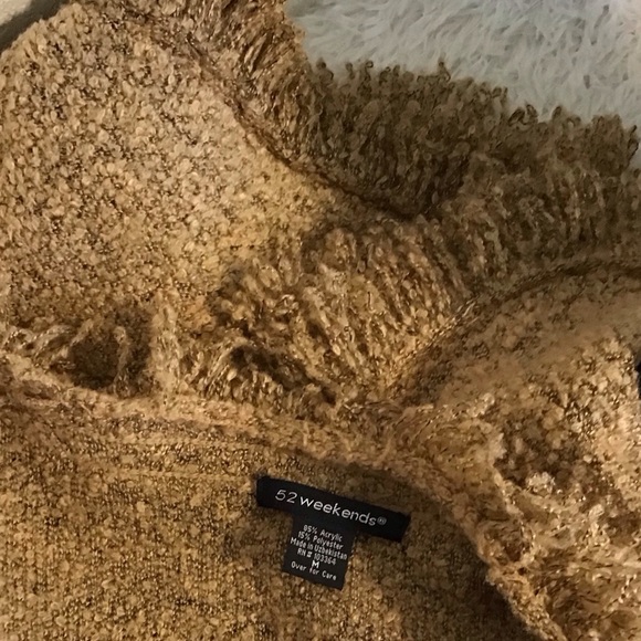 52 Weekends Textured Tan Cardigan Sweater. Size M - Picture 7 of 11